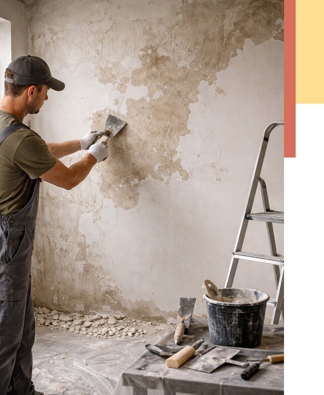 Снятие старой шпаклевки в Выксе от 1918 руб. — быстро и недорого | ОТДЕЛОЧНИК-Вкс