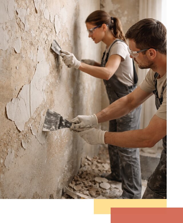 Снятие старой шпаклевки и подготовка поверхностей в Выксе