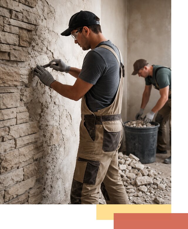 Демонтаж декоративного камня в Выксе профессионально и безопасно