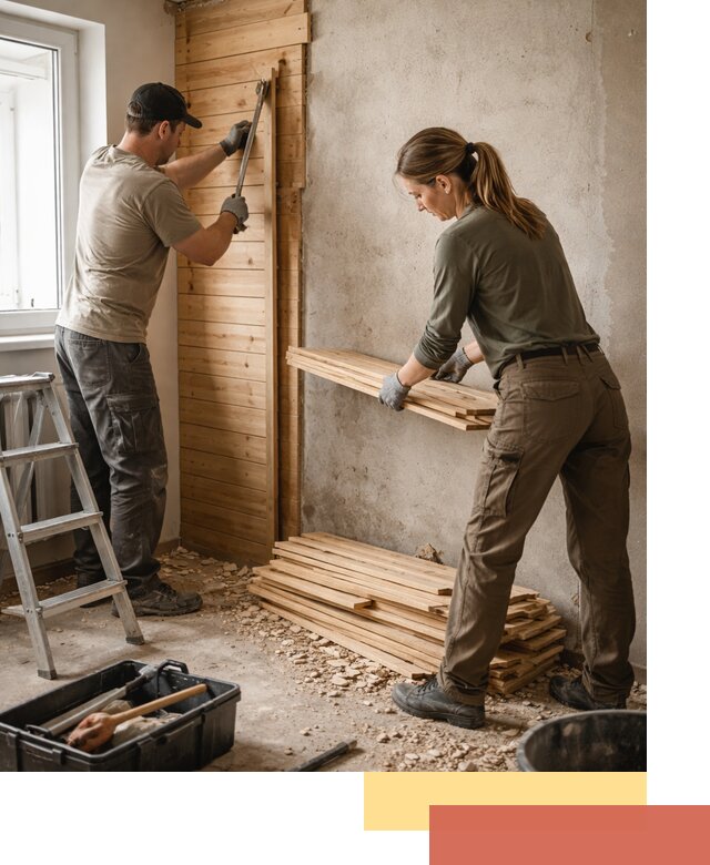 Демонтаж вагонки со стен в Выксе — профессиональный демонтаж