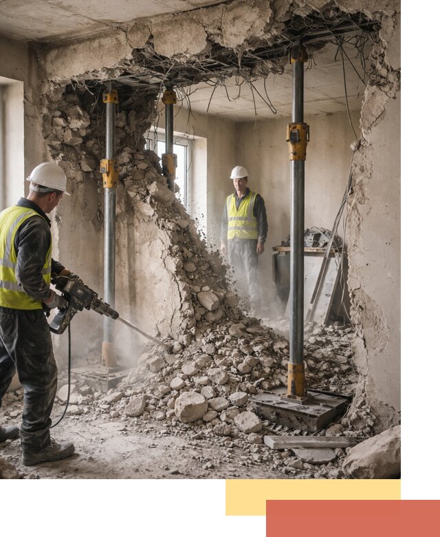 Снос несущих стен в Выксе с гарантией безопасности и качества