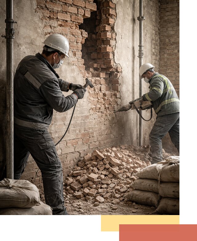 Демонтаж кирпичных стен в Выксе быстро и безопасно