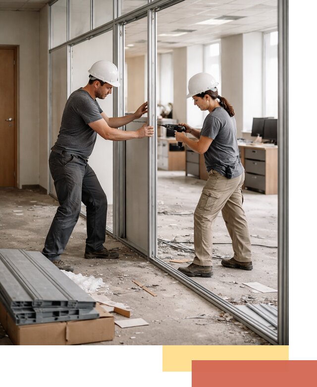 Демонтаж алюминиевых перегородок в Выксе быстро и аккуратно