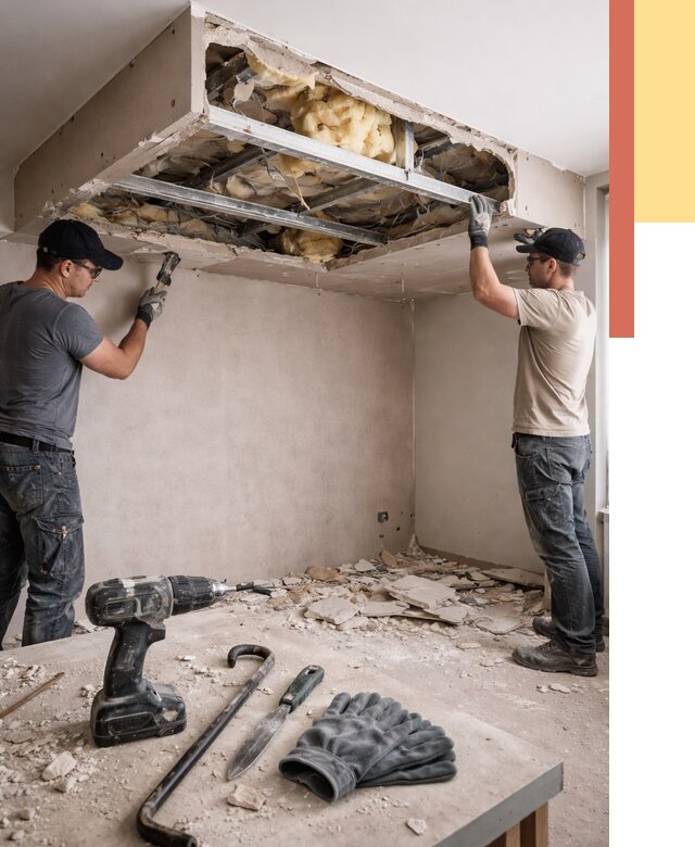 Демонтаж короба из гипсокартона в Выксе от 1576 руб. — быстро и недорого | ОТДЕЛОЧНИК-Вкс