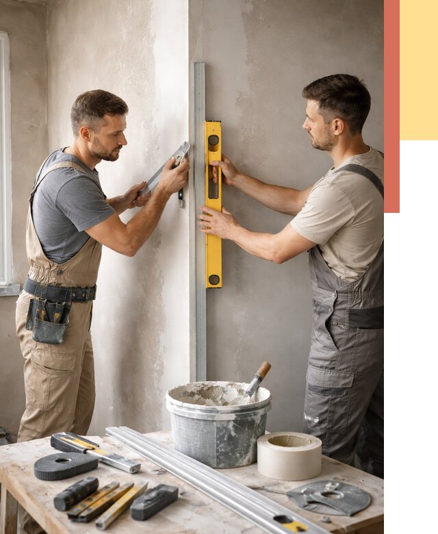 Выведение углов стен в Выксе от 1918 руб. быстро и недорого | ОТДЕЛОЧНИК-Вкс