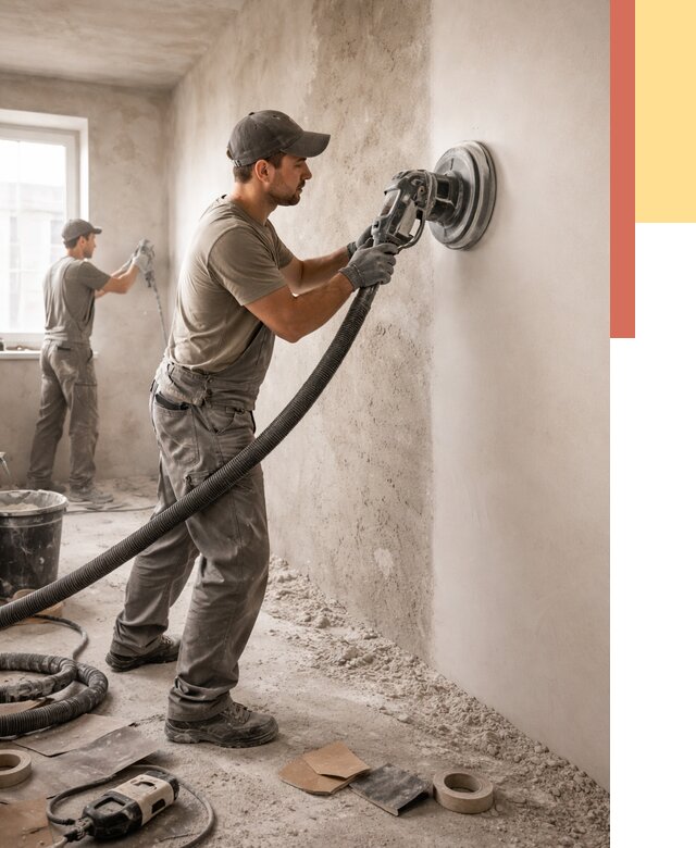 Шлифовка стен в Выксе от 1244 руб/м2 — быстро и недорого | ОТДЕЛОЧНИК-Вкс