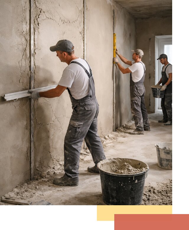 Штукатурка стен по маякам в Выксе — точная и ровная поверхность