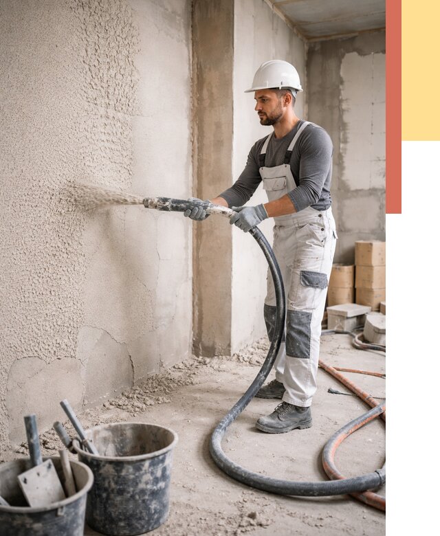 Машинная штукатурка стен в Выксе под ключ от 6741 руб./м2 | ОТДЕЛОЧНИК-Вкс