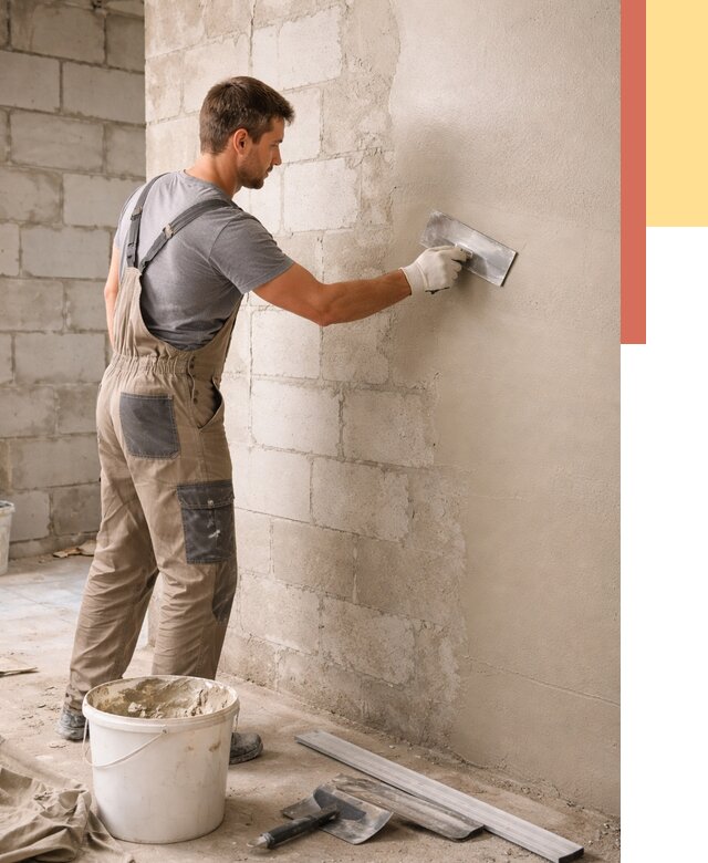 Штукатурка стен из газобетона в Выксе от 2178 руб./м2 — быстро и недорого | ОТДЕЛОЧНИК-Вкс