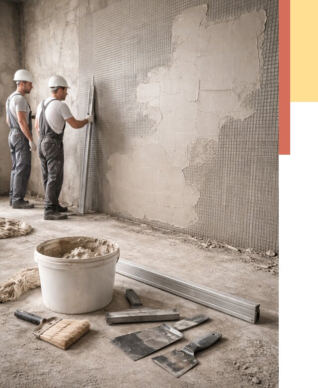 Штукатурка стен по сетке в Выксе от 5704 руб./м2 — быстро и недорого | ОТДЕЛОЧНИК-Вкс