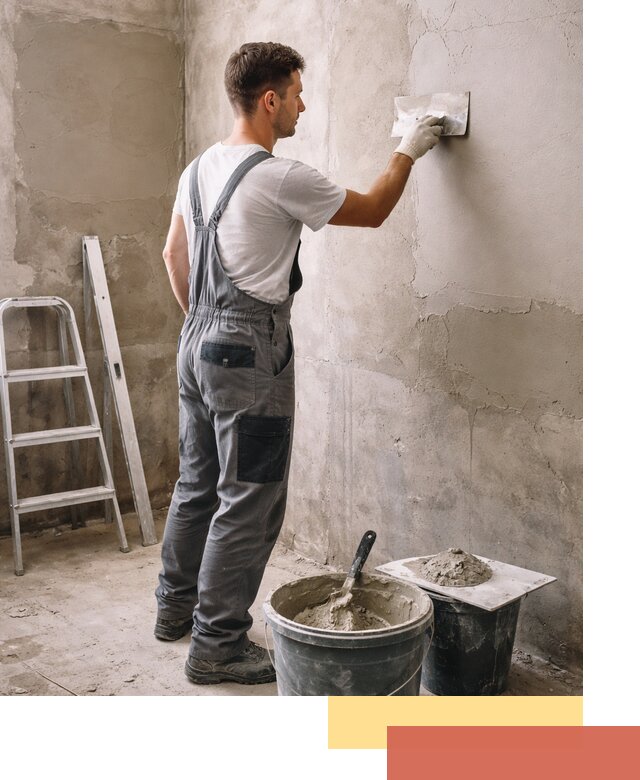 Штукатурка стен в ванной под ключ в Выксе