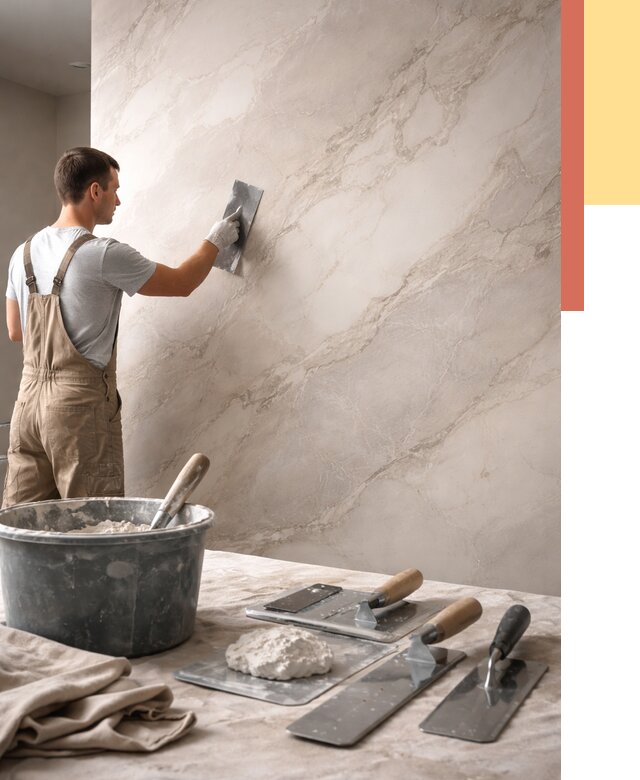 Декоративная штукатурка под мрамор в Выксе от 2904 руб./м² — быстро и недорого | ОТДЕЛОЧНИК-Вкс