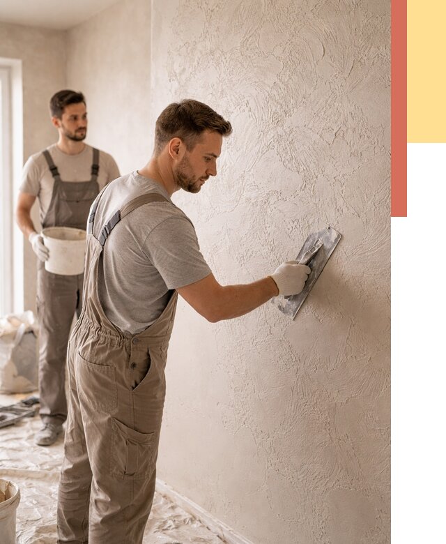 Фактурная штукатурка стен в Выксе от 4355 руб./м² — заказать под ключ | ОТДЕЛОЧНИК-Вкс