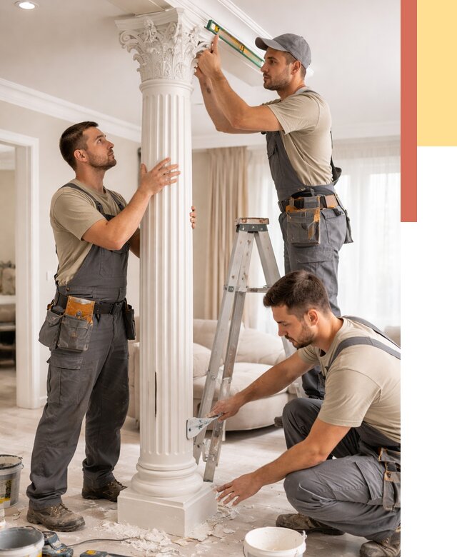 Установка декоративных колонн в Выксе от 12444 руб. под ключ | ОТДЕЛОЧНИК-Вкс