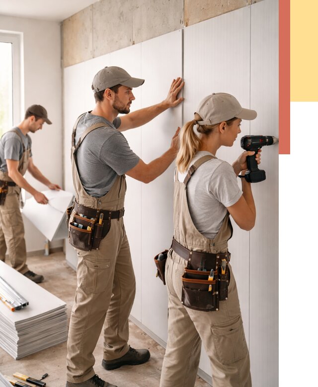 Монтаж ПВХ панелей на стены в Выксе от 467 руб/м2 — быстро и недорого | ОТДЕЛОЧНИК-Вкс