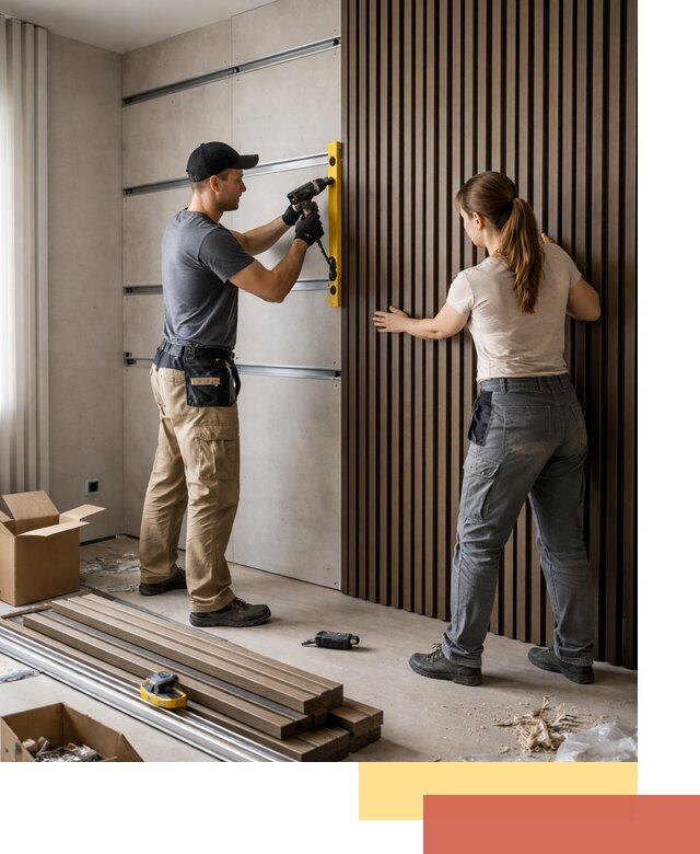 Монтаж реечных панелей на стены в Выксе