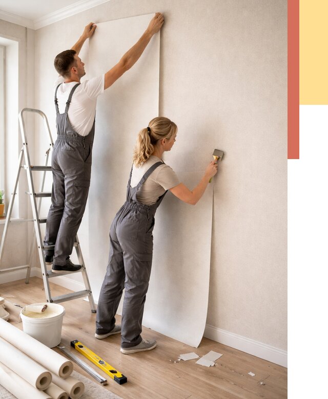 Поклейка флизелиновых обоев в Выксе от 6222 руб. | Быстро и недорого — ОТДЕЛОЧНИК-Вкс