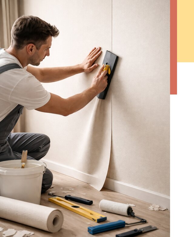 Поклейка виниловых обоев в Выксе от 4667 руб. | Быстро и недорого — ОТДЕЛОЧНИК-Вкс