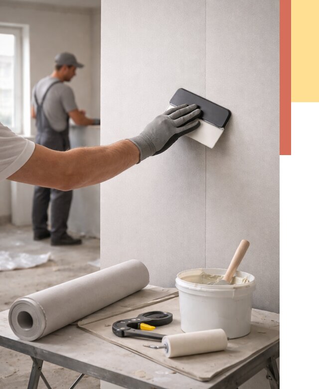 Поклейка обоев под покраску в Выксе от 3630 руб. за м2 | ОТДЕЛОЧНИК-Вкс