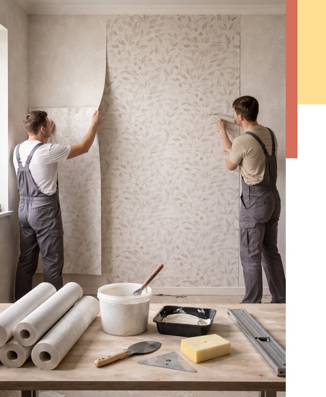 Поклейка обоев с подбором рисунка в Выксе от 3630 руб. | ОТДЕЛОЧНИК-Вкс - быстро и недорого