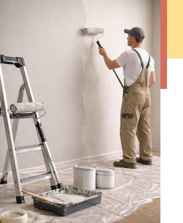 Покраска стен латексной краской в Выксе от 4667 руб. за м2 | ОТДЕЛОЧНИК-Вкс