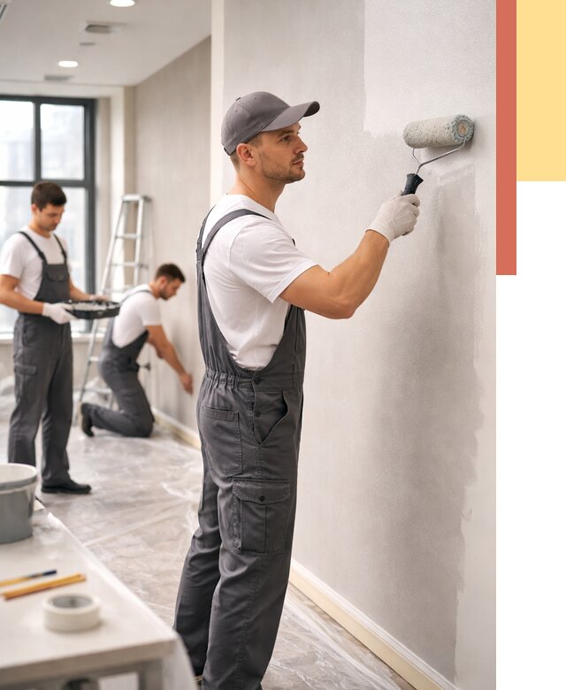 Покраска стен в офисе в Выксе от 8815 руб. — быстро и недорого | ОТДЕЛОЧНИК-Вкс