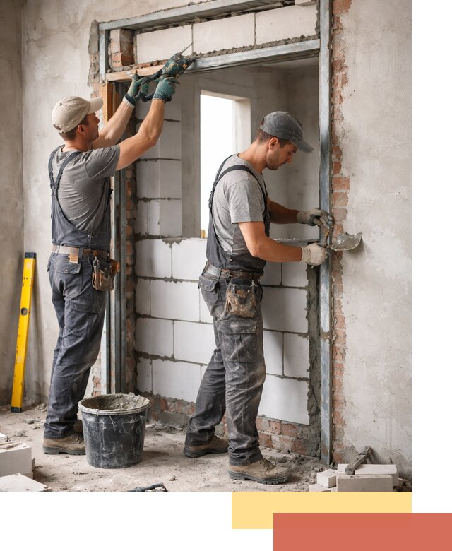 Закладка дверного проема под ключ в Выксе: демонтаж, монтаж, отделка