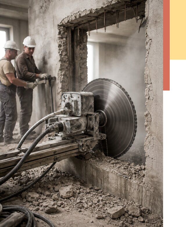 Алмазная резка проемов в Выксе от 4667 руб. быстро и недорого | ОТДЕЛОЧНИК-Вкс