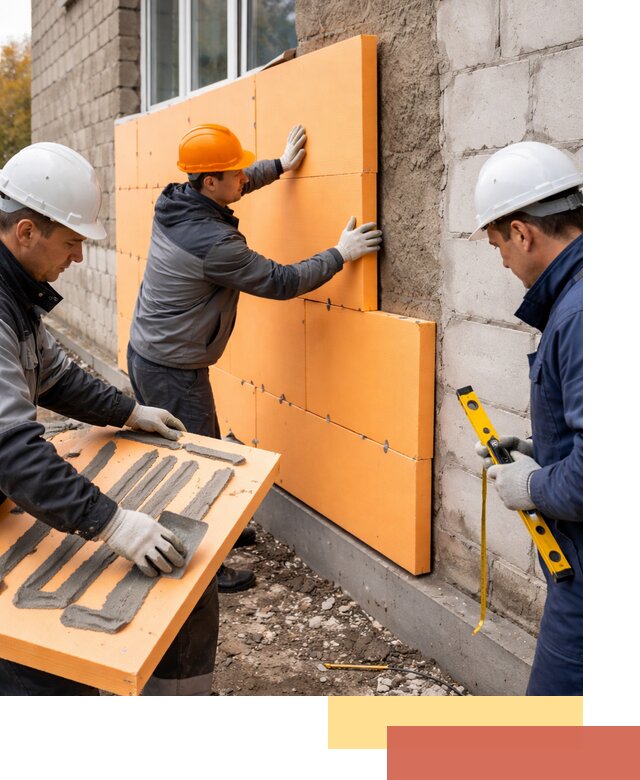 Утепление фасада пеноплексом под ключ в Выксе