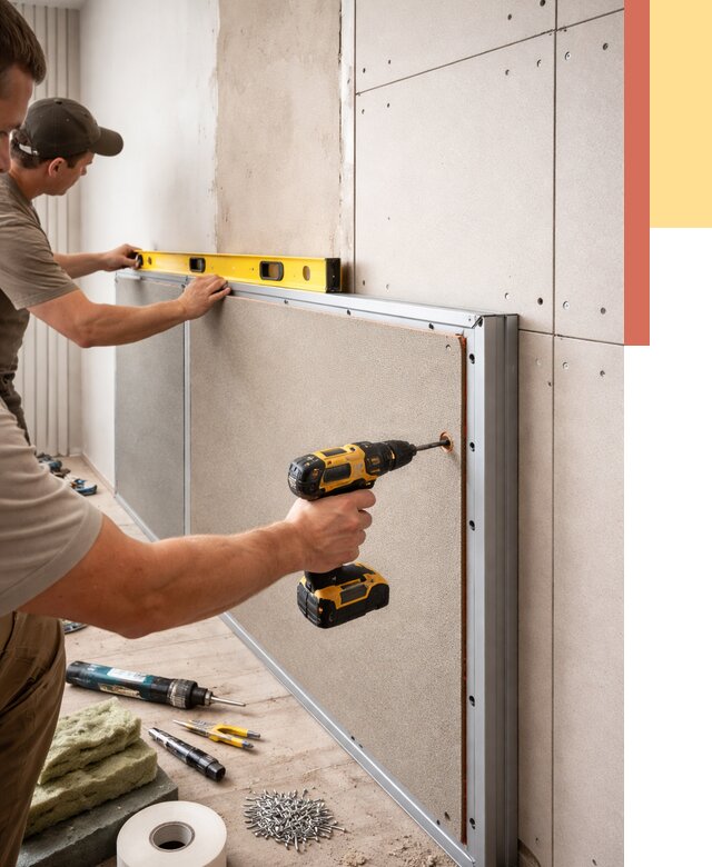 Шумоизоляция стен панелями ЗИПС в Выксе от 2281 руб./м² под ключ | ОТДЕЛОЧНИК-Вкс