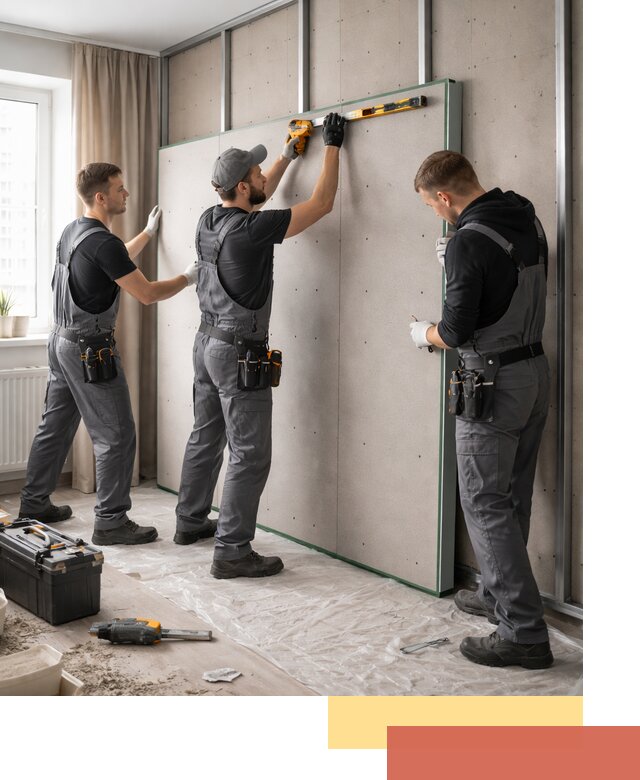 Шумоизоляция стен панелями ЗИПС в Выксе для жилых и коммерческих помещений