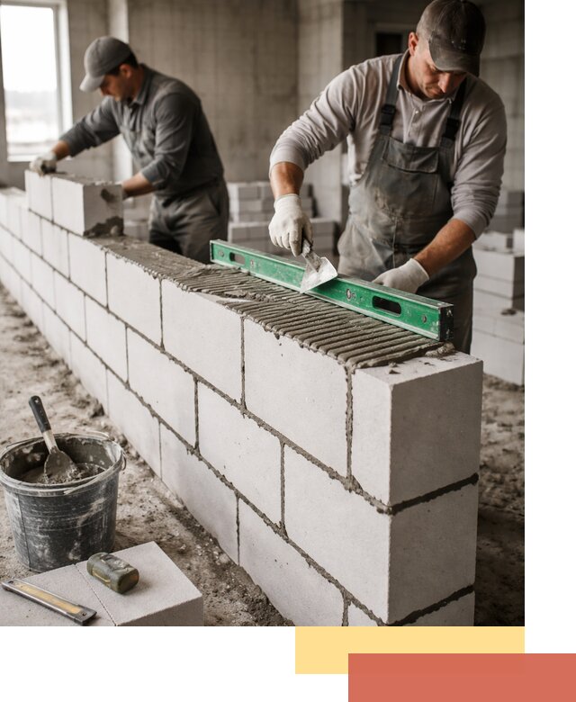 Кладка перегородок из газобетона в Выксе быстро и качественно