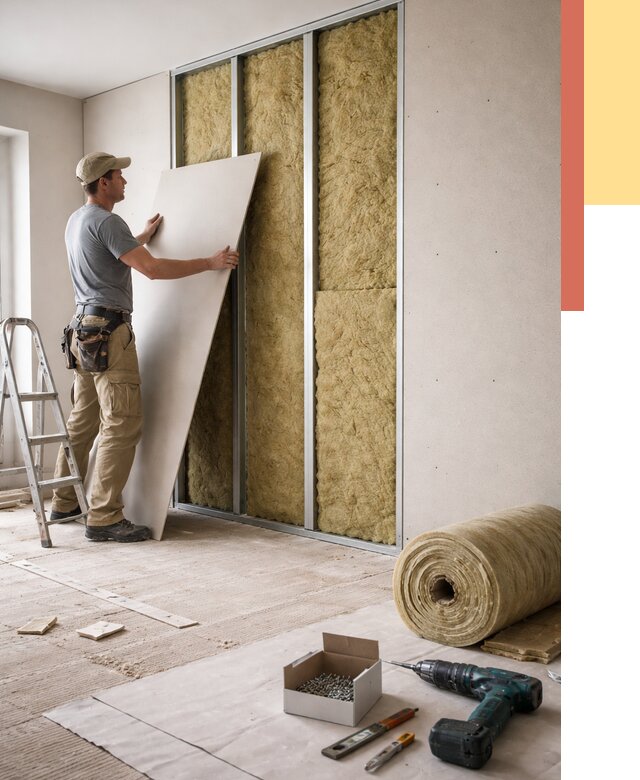 Перегородка из гипсокартона с шумоизоляцией в Выксе от 3235 руб. | ОТДЕЛОЧНИК-Вкс