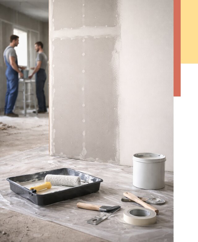 Покраска перегородок из гипсокартона в Выксе от 4667 руб. под ключ | ОТДЕЛОЧНИК-Вкс