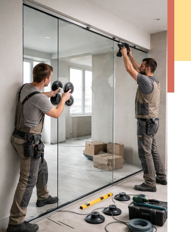 Монтаж стеклянных перегородок в Выксе от 6741 руб. | ОТДЕЛОЧНИК-Вкс