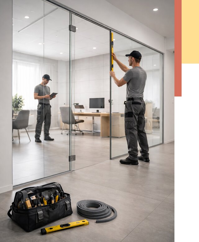 Цельностеклянные перегородки под ключ в Выксе от 9852 руб. — монтаж и цены | ОТДЕЛОЧНИК-Вкс