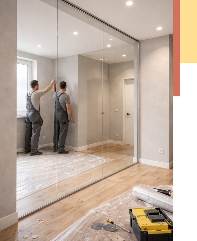 Безрамные стеклянные перегородки в Выксе — монтаж от 9852 руб. | ОТДЕЛОЧНИК-Вкс