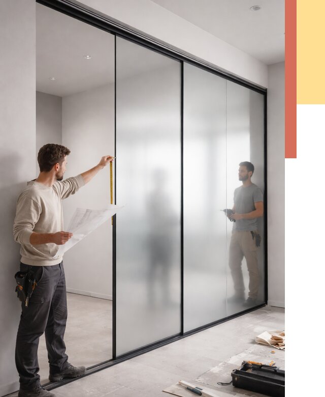 Матовые стеклянные перегородки в Выксе от 8815 руб. — монтаж и установка | ОТДЕЛОЧНИК-Вкс