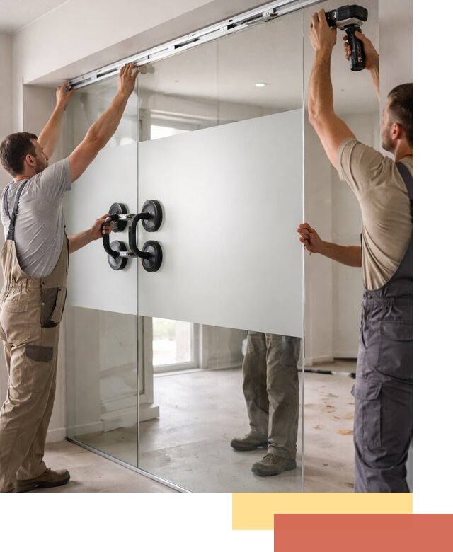 Матовые стеклянные перегородки под ключ в Выксе