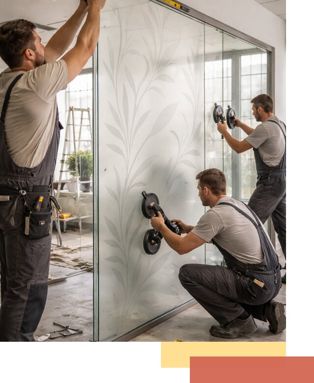 Стеклянные перегородки с рисунком на заказ в Выксе