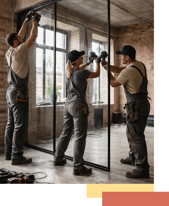 Стеклянные перегородки лофт — изготовление и монтаж в Выксе