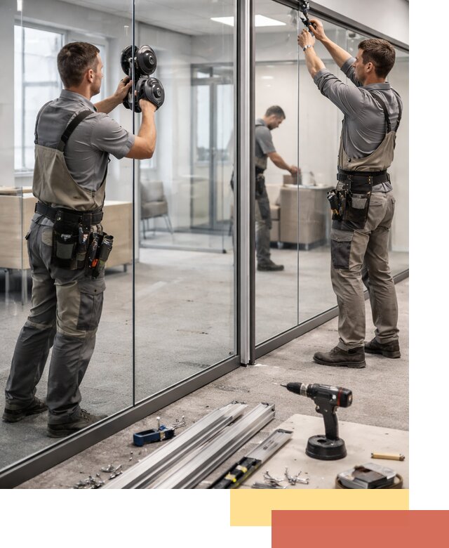 Стеклянные офисные перегородки под ключ в Выксе