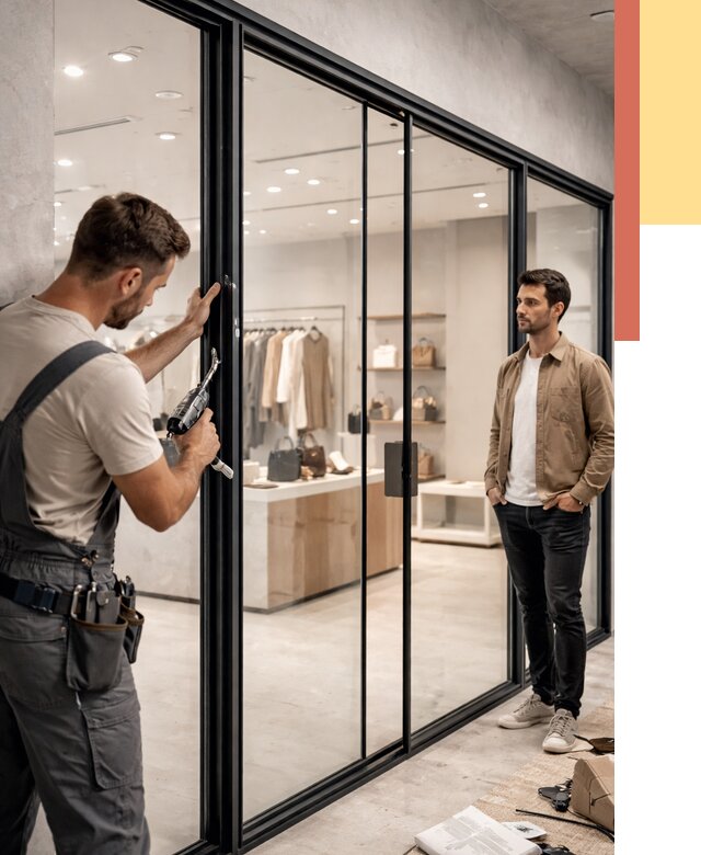 Стеклянные перегородки для магазинов в Выксе от 8503 руб. под ключ | ОТДЕЛОЧНИК-Вкс