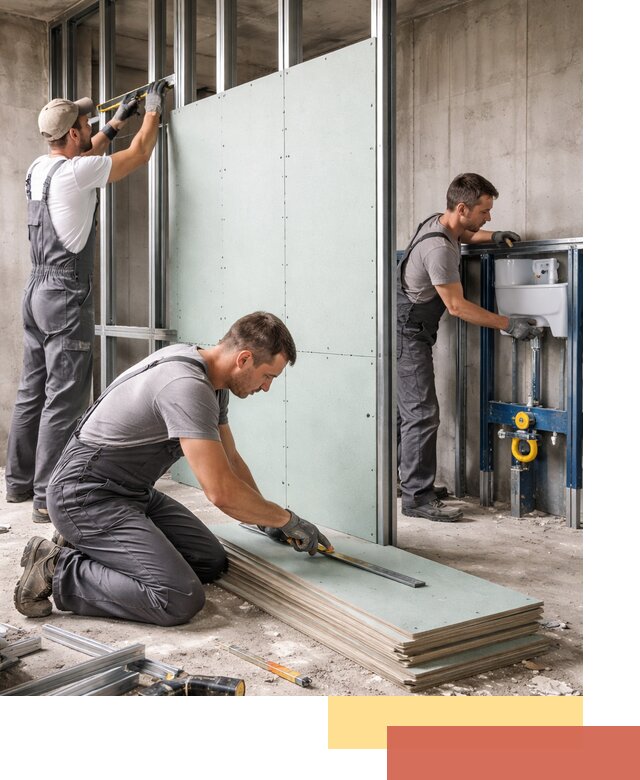 Монтаж и ремонт сантехнических перегородок в Выксе