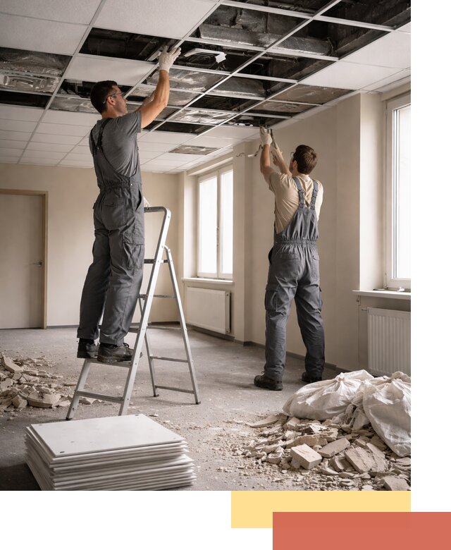 Демонтаж потолков Армстронг профессионально в Выксе