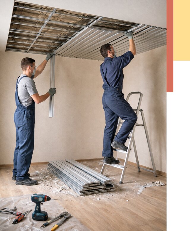 Демонтаж реечного потолка в Выксе от 4667 руб. быстро и недорого | ОТДЕЛОЧНИК-Вкс