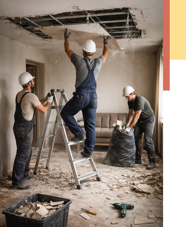 Демонтаж гипсокартонного потолка в Выксе от 436 руб. за м2 — ОТДЕЛОЧНИК-Вкс