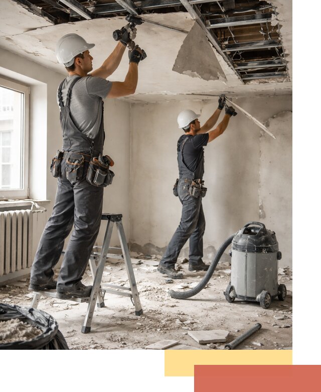 Демонтаж гипсокартонного потолка в Выксе быстро и аккуратно