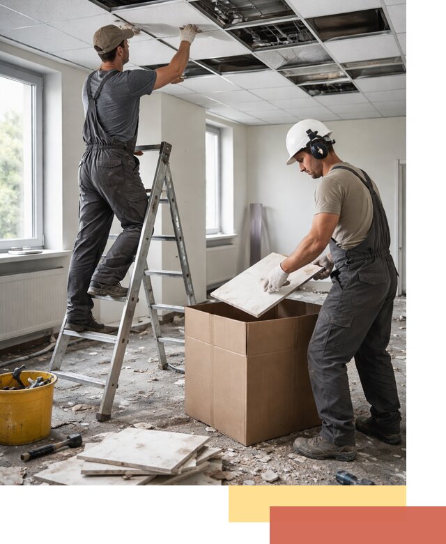 Демонтаж потолочной плитки в Выксе быстро и аккуратно