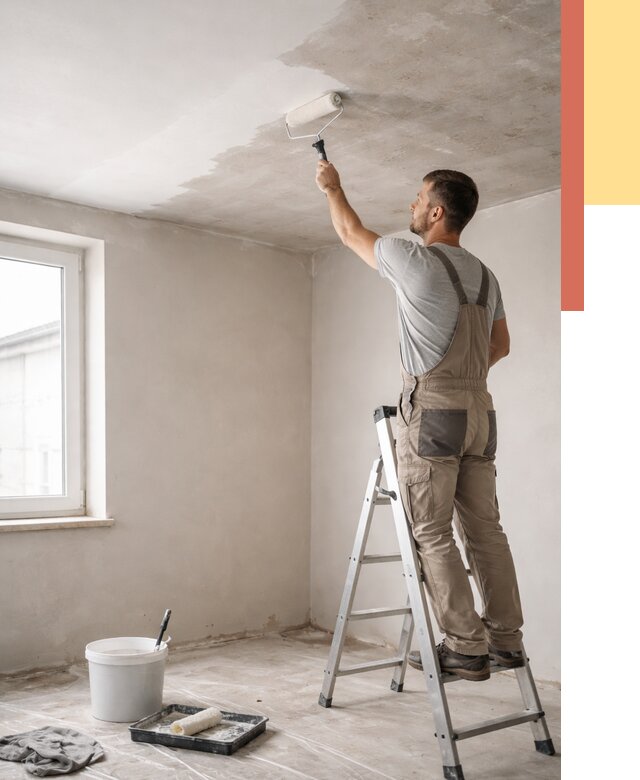 Грунтовка потолка в Выксе от 2593 руб. — быстро и недорого | ОТДЕЛОЧНИК-Вкс